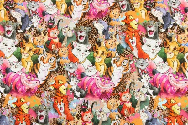 All Characters Together the Animals! 1 Yard Quality Medium Thickness Plain Cotton Fabric, Fabric by Yard, Yardage Cotton Fabrics for Style