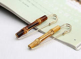 2pcs of Exquisite Handmade 24 mm Brooch Pin Back Safety Pin, With burned Bamboo, Artistic crafts and Unique design - fabrics-top