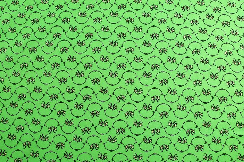 Ew, People! Grinch with Mask! 1 Meter Medium Children Plain Cotton Fabric, Fabric by Yard, Yardage Cotton Fabrics for  Style Garments, Bags - fabrics-top