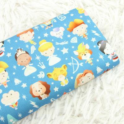 Disney Characters collection blue! 1 Meter Medium Thickness Cotton Fabric, Fabric by Yard, Yardage Cotton Fabrics for  Style Garments - fabrics-top