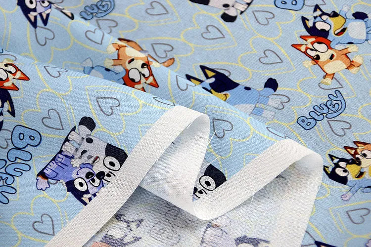 Bluey and Bingo the puppies 6 Colors! 1 Yard Quality Medium Thickness Plain Cotton Fabric, Fabric by Yard,  Cotton Australian 2211 - fabrics-top