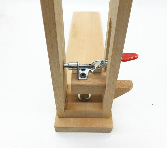 A Wooden Clamping Tool for Leather Hand-Sewing Work, Leather Handworking Stand, Leather Sewing Shelf, leather Stitching Horse, Made of Wood - fabrics-top