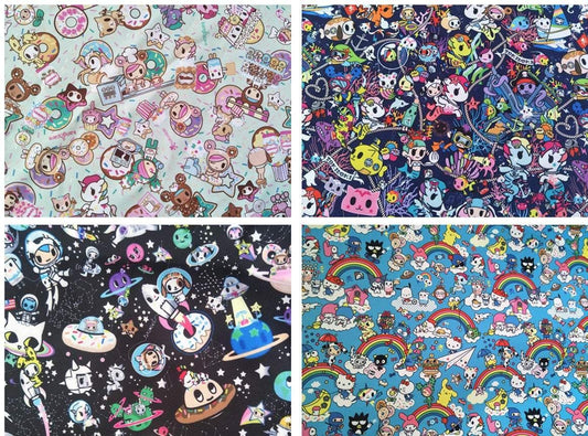 Tokidoki Stretch Fabrics Series 4! 1 Meter Printed Stretch Poly Fabric, Fabric by Yard, Yardage  Bag Fabrics, Children Fabrics,J apanese