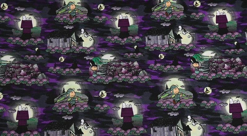 Snoopy Halloween purple! 1 Meter Printed Cotton Fabric, Fabric by Yard, Yardage Fabrics, Children  Kids