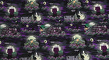 Snoopy Halloween purple! 1 Meter Printed Cotton Fabric, Fabric by Yard, Yardage Fabrics, Children  Kids