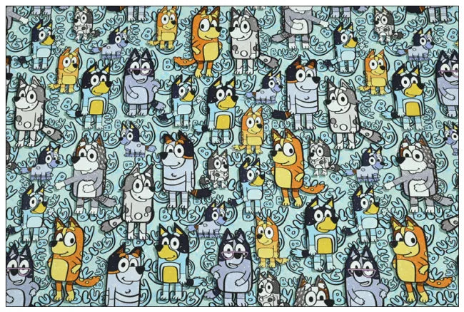 Bluey Bingo the puppies 7 Colors !1 Yard Quality Medium Thickness Plain Cotton Fabric, Fabric Australian - fabrics-top