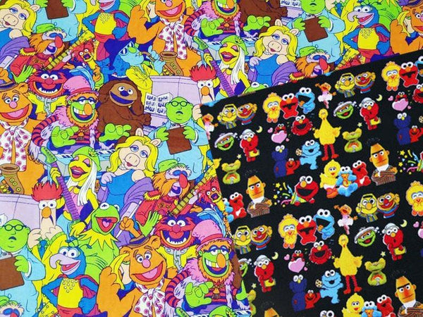 Sesame Street Friends! 1 Meter Medium Thickness Blends Fabric, Fabric by Yard, Yardage Fabrics for  Style Garments, Bags