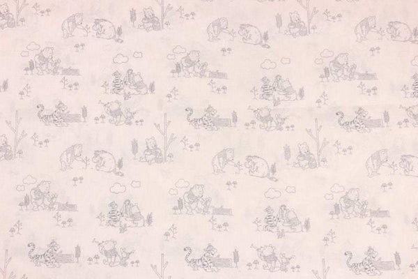 Winnie the Pooh and Friend Tigger light Pink! 1 Meter Summer Light Weight Cotton Fabric by Yard, Yardage Cotton Fabrics for Style Clothes