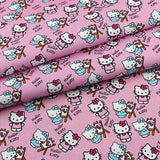 Hello Kitty 2 Colors! 1 Meter Printed Cotton Fabric, Fabric by Yard, Yardage Cotton Bag Fabrics, Children Fabrics,Japanese 202102 - fabrics-top