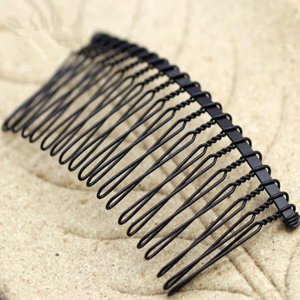 6pcs Hair Interposing Comb, Hair Pin Comb, Hair Dressing Comb, 20 teeth, Made of Steel, Golden and Black Available, 3.8*7.5cm - fabrics-top