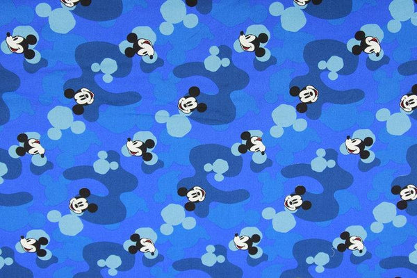 Mickey Blue Camou! 1 Meter Medium Thickness Cotton Fabric, Fabric by Yard, Yardage Cotton Fabrics for  Style Garments, Bags