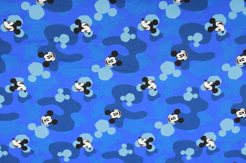Mickey Blue Camou! 1 Meter Medium Thickness Cotton Fabric, Fabric by Yard, Yardage Cotton Fabrics for  Style Garments, Bags