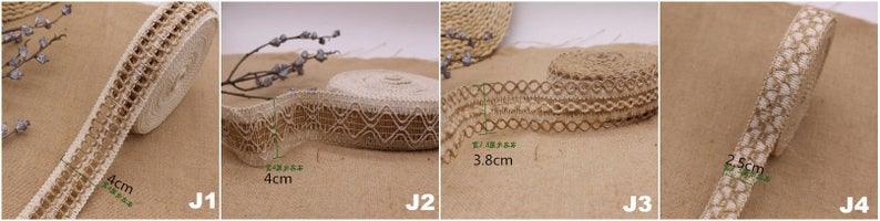 Retro 10 Yards of High Quality Narrow Flat Jute Lace Trim, Knitted Hemp Ribbon, Jute-Cotton Ribbon, Width 0.5~4cm, 23 Patterns, Lace Belt - fabrics-top