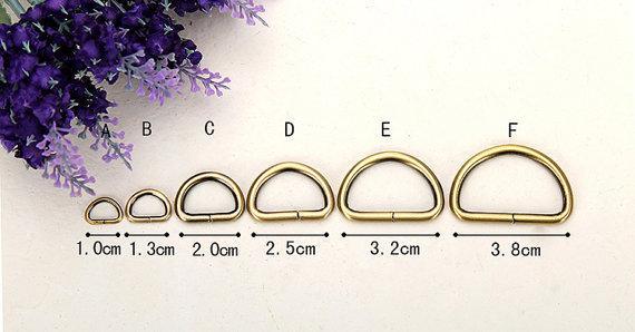 12pcs of Anti-Brass D Loop for handmade bag Belts- D-ring, D rings, D Buckles, D-Buckles - fabrics-top