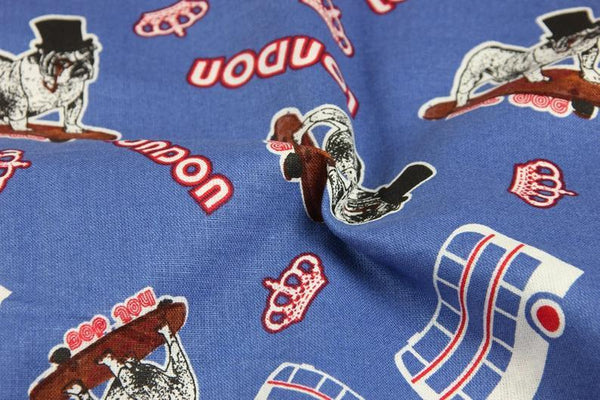 London Bull Dogs! 1 Meter Medium Weight Plain Cotton Fabric, Fabric by Yard, Yardage Cotton Fabrics for  Style Garments, Bags English - fabrics-top