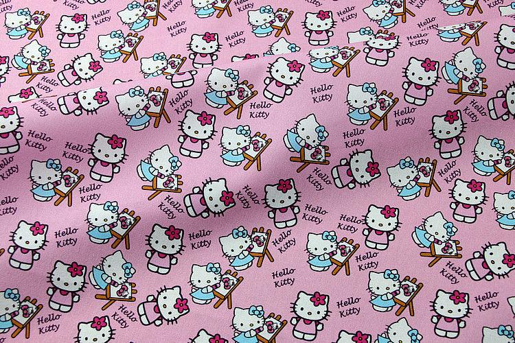 Hello Kitty 2 Colors! 1 Meter Printed Cotton Fabric, Fabric by Yard, Yardage Cotton Bag Fabrics, Children Fabrics,Japanese 202102 - fabrics-top