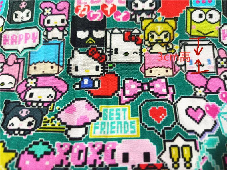 Hello Kitty New Collection 3 Colors! 1 Meter Printed Plain Cotton Fabric, Fabric by Yard, Yardage  Bag Fabrics, Children Kids - fabrics-top