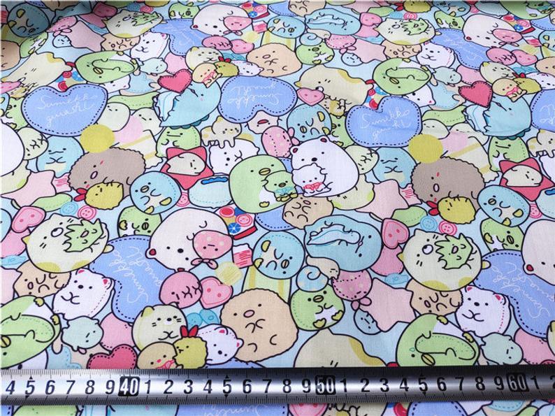 Cinnamoroll and sumikko gurashi! 1 Meter Light Weight Polyester Fabric, Fabric by Yard, Yardage Cotton Fabrics for  Style Garments, Mask - fabrics-top