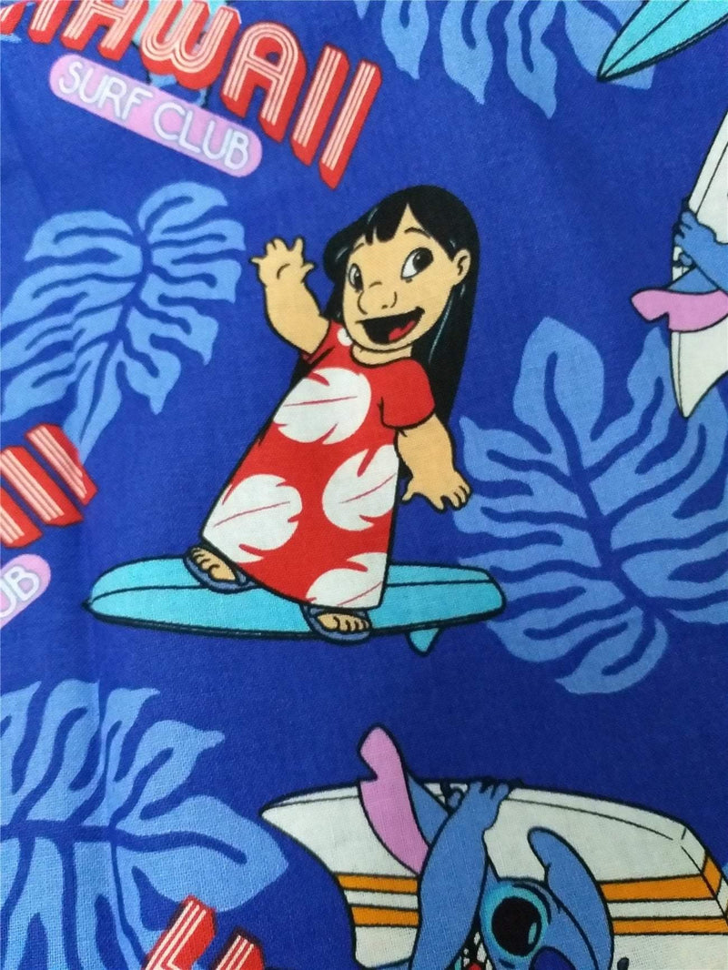 Stitch and Lilo Hawaii Surf Club! 1 Meter Medium Thickness  Cotton Fabric, Fabric by Yard, Yardage Cotton Fabrics for  Style Garments, Bags - fabrics-top