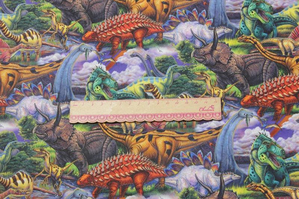 Dinosaurs real! 1 Meter Medium Weight Thickness Cotton Fabric, Fabric by Yard, Yardage Cotton Fabrics for Style Clothes, Bags - fabrics-top