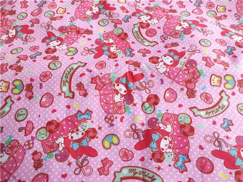 Hello Kitty Poly 6 Colors! 1 Meter Light Weight Polyester Fabric, Fabric by Yard, Yardage Cotton Fabrics for  Style Garments, Mask Fabrics - fabrics-top