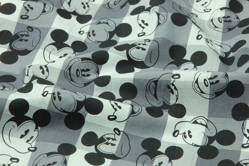Mickey Gray Checks! 1 Meter Medium Thickness  Cotton Fabric, Fabric by Yard, Yardage Cotton Fabrics for  Style Garments, Bags