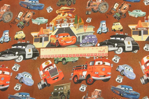 Route 66 Cars! 1 Meter Medium Thickness Cotton Fabric by Yard, Yardage Cotton for Style Clothes 202101 - fabrics-top