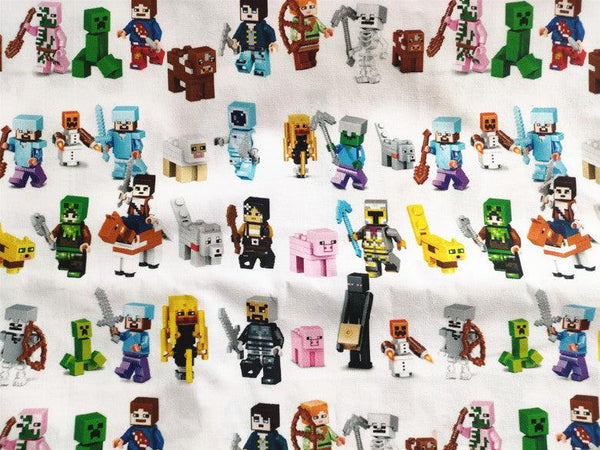 Minecraft the game Series ! 1 Meter Medium Printed Cotton Fabric, Fabric by Yard, Yardage Cotton Fabrics online Game - fabrics-top