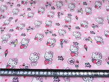 Hello Kitty Collection polyester Series! 1 Yard Stiff Polyester Twill Fabric by Yard, Yardage Polyester Canvas Fabrics Bags Kids Children - fabrics-top