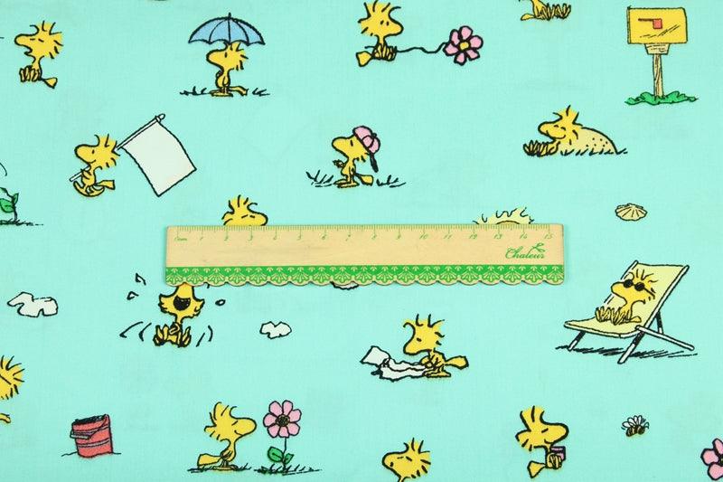 Snoopy and Woodstock turq!  1 Meter Plain Cotton Fabric, Fabric by Yard, Yardage Cotton Fabrics for  Style Garments, Bags - fabrics-top