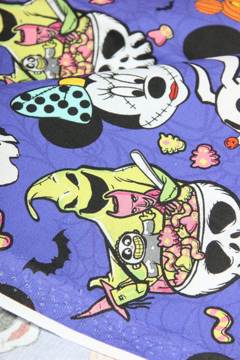 Mickey's Halloween purple! 1 Meter Printed Cotton Fabric, Fabric by Yard, Yardage Fabrics, Children  Kids, Mickey Minnie - fabrics-top