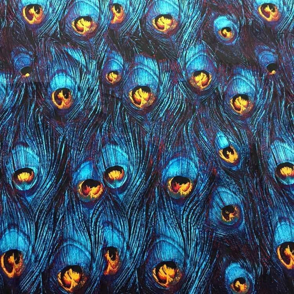 Feathers Blue! 1 Meter Fine Cotton Fabric, Fabric by Yard, Yardage Cotton Fabrics for  Style Dress Clothes Skirt
