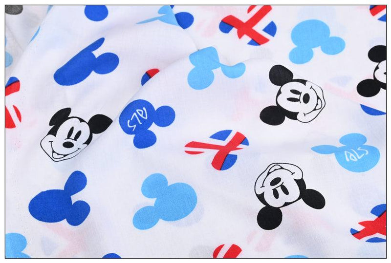 Mickey and Union Jack ALS! 1 Meter Light Weight  Polyester Rayon Fabric, Fabric by Yard, Yardage Fabrics for Style Garments, Bags - fabrics-top