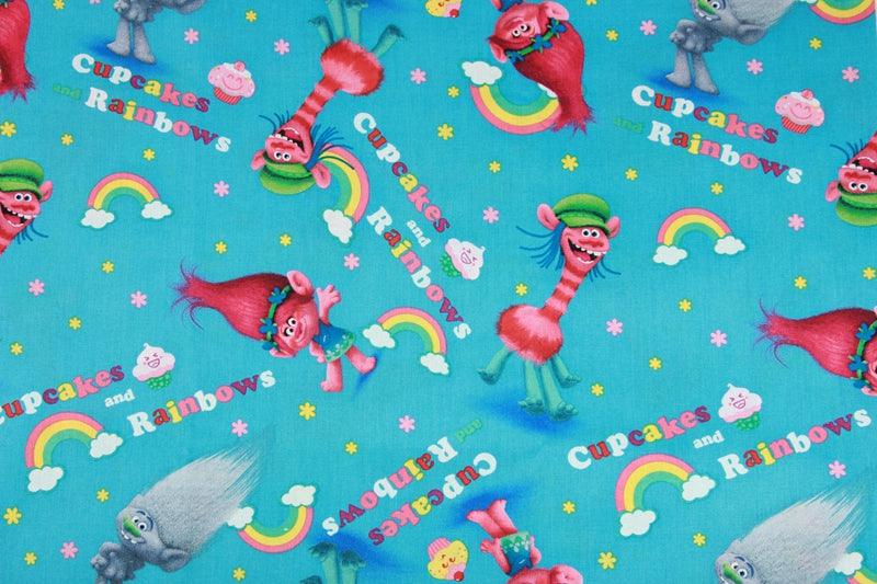 Trolls Pass the Glitter! 1 Meter Medium Weight Plain Cotton Fabric, Fabric by Yard, Yardage Cotton Fabrics for  Style Garments, Bags - fabrics-top