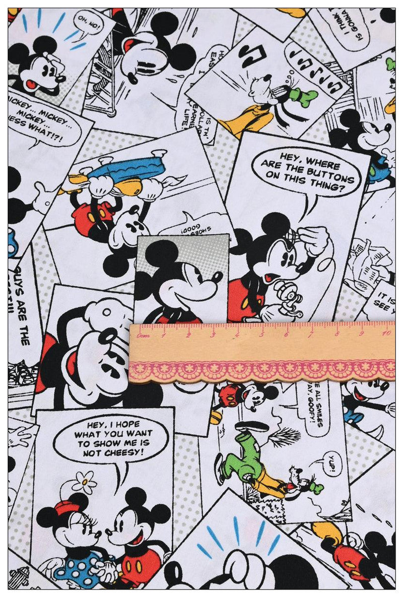 Mickey Minnie Donald Duck Comics White! 1 Meter Medium Thickness Cotton Fabric, Fabric by Yard, Yardage Cotton Fabrics for  Style Garments 2203 - fabrics-top