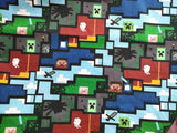 Minecraft the game Series ! 1 Meter Medium Printed Cotton Fabric, Fabric by Yard, Yardage Cotton Fabrics online Game - fabrics-top