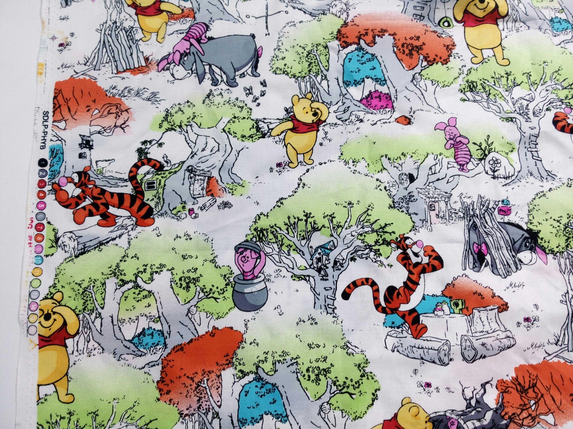 Winnie the Pooh and Friends! 1 Meter Medium Thickness  Cotton Fabric, Fabric by Yard, Yardage Cotton Fabrics for Garments, Bags Yellow - fabrics-top