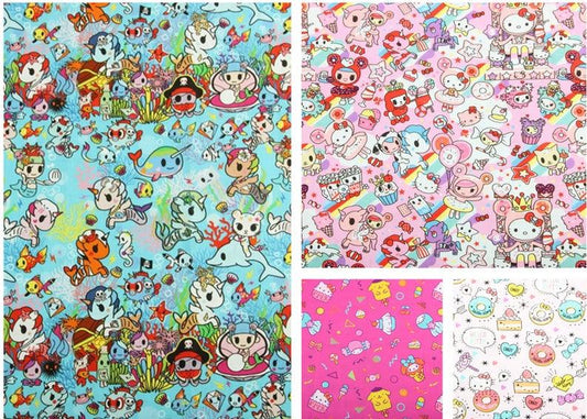 Tokidoki Characters Cotton Series 2 ! 1 Yard Quality Printed Cotton Fabric, Fabric by Yard, Yardage Cotton Children Fabrics, Japanese