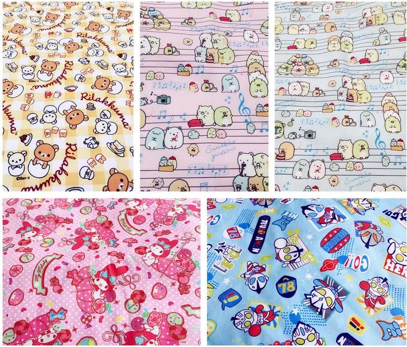 Hello Kitty Poly 6 Colors! 1 Meter Light Weight Polyester Fabric, Fabric by Yard, Yardage Cotton Fabrics for  Style Garments, Mask Fabrics