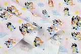 Bluey and Bingo the puppies 3 Colors! 1 Yard Quality Medium Thickness Plain Cotton Fabric, Fabric by Yard,  Cotton Australian Animated - fabrics-top