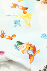 The Seven Dwarfs! 1 Meter Quality Printed Cotton Fabric, Fabric by Yard, Yardage Cotton Bag Fabrics Snow White - fabrics-top