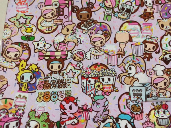 Adorable Japanese Anime Characters Cotton Series5 Unicorns! 1 Yard Printed Cotton Fabric, by Yard, Yardage Cotton Children Hello 20-11 - fabrics-top