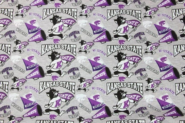 kansas State Wildcat! 1 Meter Medium Weight Plain Cotton Fabric, Fabric by Yard, Yardage Cotton Fabrics for  Style Garments, Bags