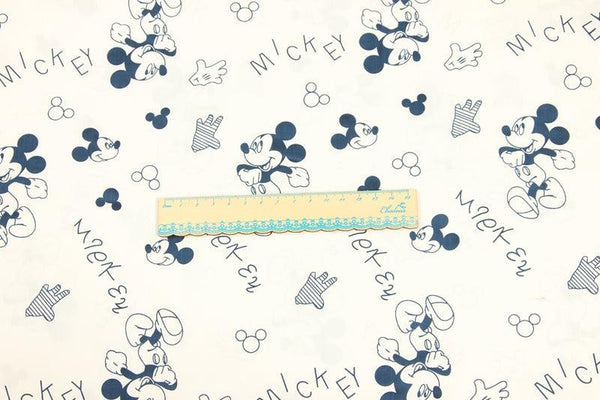 Mickey white ! 1 Meter Medium Weight Cotton Blends Yardage Cotton Fabrics for Style Clothes, Bags - fabrics-top