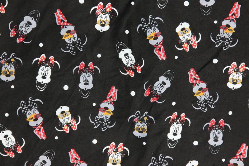 Minnie with Sunglasses!   Plain Cotton Fabric, Fabric by Yard, Yardage Cotton Fabrics for Style Garments, Bags - fabrics-top