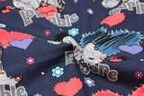 Hearts Eeyore blue ! 1 Meter Medium Thickness Cotton Fabric, Fabric by Yard, Yardage Cotton Fabrics for Style Clothes, Bags - fabrics-top