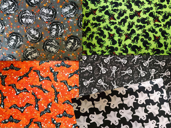 Halloween series 5 prints! 1 Meter Medium Thickness Plain Cotton Fabric, Fabric by Yard, Yardage Cotton Fabrics for  Style Garments, Bags