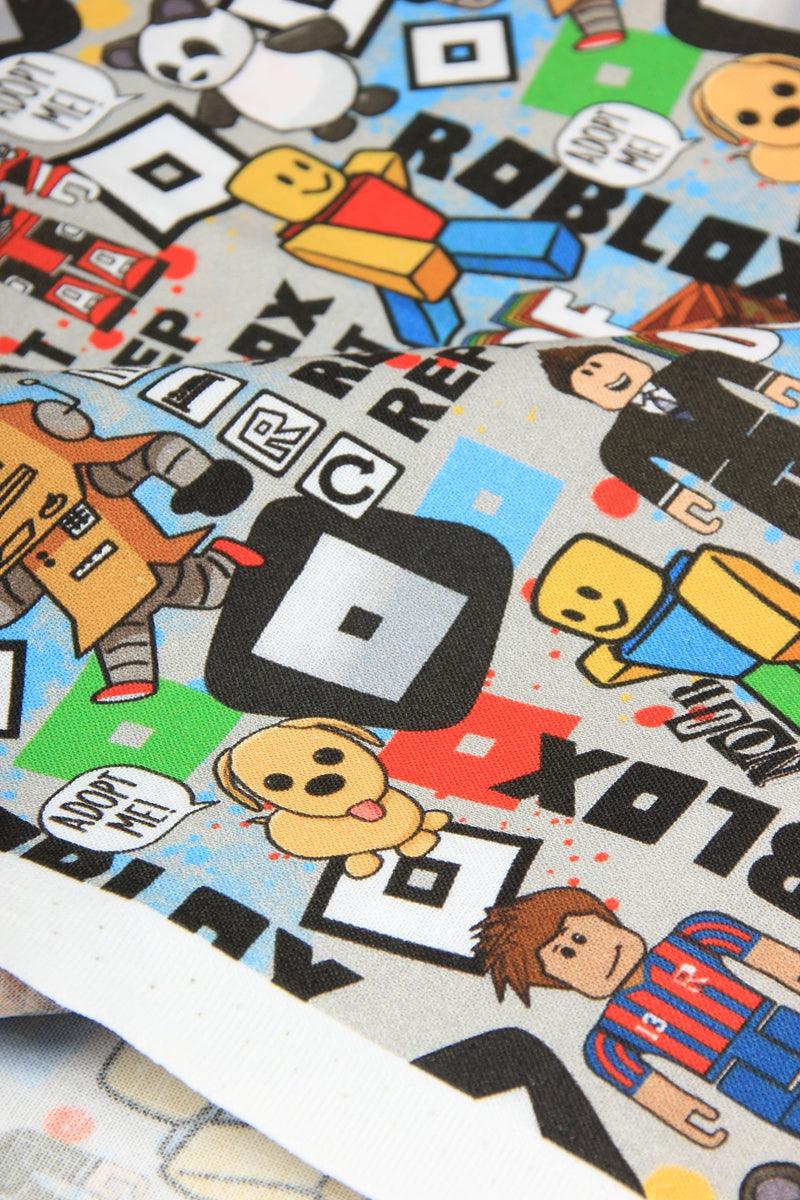 Roblox game Series 1 ! 1 Meter Medium Printed Cotton Fabric, Fabric by Yard, Yardage Cotton Fabrics online Game OVER - fabrics-top