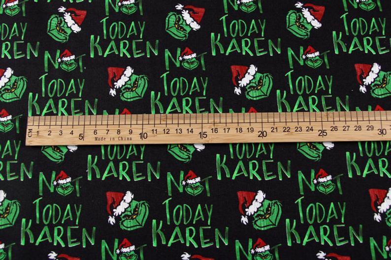 Not Today Karen Grinch! 1 Meter Medium Children Plain Cotton Fabric, Fabric by Yard, Yardage Cotton Fabrics for  Style Garments, Bags - fabrics-top