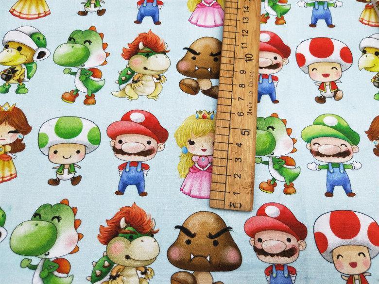 Super Mario 3D! 1 Meter Top Quality Medium Thickness Plain Cotton Fabric, Fabric by Yard, Yardage Cotton Fabrics for  Style Garments, Bags - fabrics-top